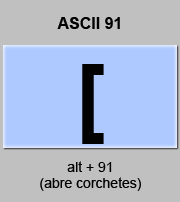 codigo ascii 91 - Abre corchetes 