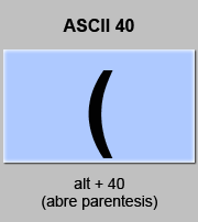 codigo ascii 40 - Abre paréntesis 