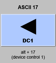 codigo ascii 17 - Control dispositivo 1 