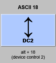 codigo ascii 18 - Control dispositivo 2 
