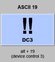 codigo ascii 19 - Control dispositivo 3 