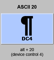codigo ascii 20 - Control dispositivo 4 