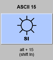 codigo ascii 15 - Desplazamiento hacia adentro 