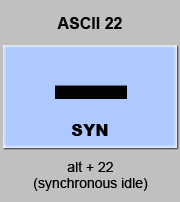 codigo ascii 22 - Inactividad síncronica 
