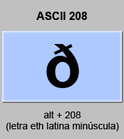 codigo ascii 208 - Letra eth latina minúscula 