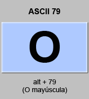 codigo ascii 79 - Letra O mayúscula 