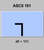 codigo ascii 191 - Línea simple esquina de recuadro gráfico 