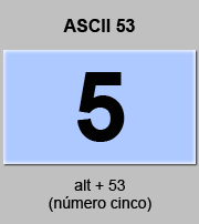 codigo ascii 53 - Número cinco 
