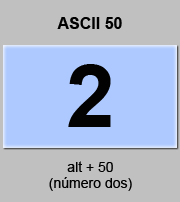 codigo ascii 50 - Número dos 