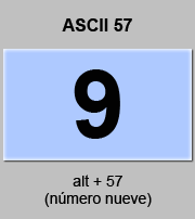 codigo ascii 57 - Número nueve 