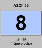 codigo ascii 56 - Número ocho 