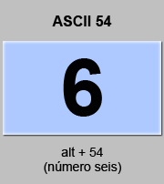 codigo ascii 54 - Número seis 