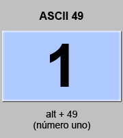 codigo ascii 49 - Número uno 