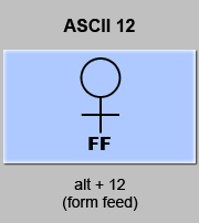 codigo ascii 12 - Nueva página - salto de página 