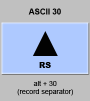 codigo ascii 30 - Separador de registros 