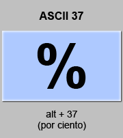 codigo ascii 37 - Signo de porcentaje - por ciento 