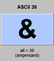 codigo ascii 38 - Y - ampersand - et latina 